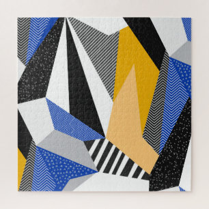 Memphis-Stil: Kreativer geometrischer Collage. Puzzle