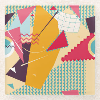 Memphis-Stimmung: Geometrischer Trend für Retro Glasuntersetzer