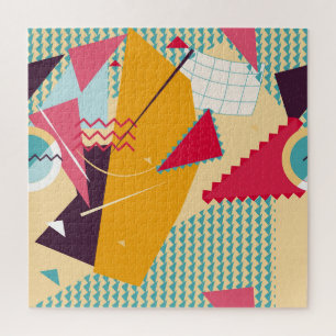 Memphis-Stimmung: Retro-Geometrie-Trend Puzzle