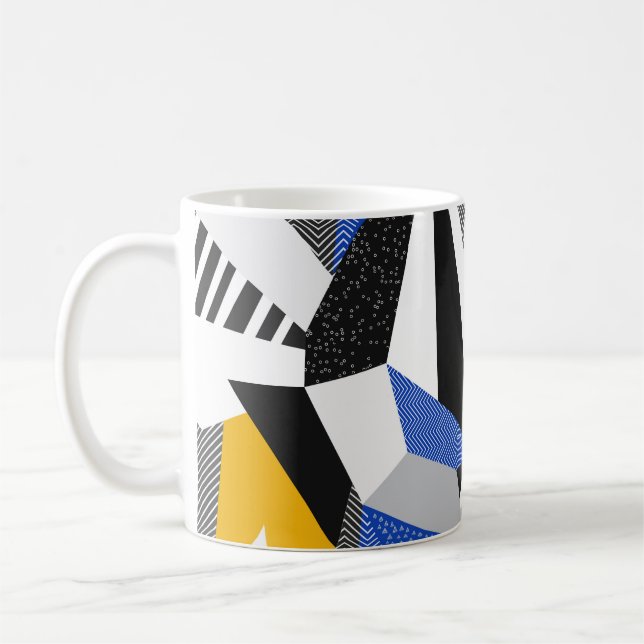 Memphis Style: Creative Geometric Collage. Kaffeetasse (Links)