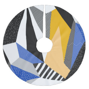 Memphis Style: Creative Geometric Collage. Polyester Weihnachtsbaumdecke
