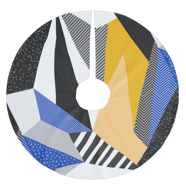 Memphis Style: Creative Geometric Collage. Polyester Weihnachtsbaumdecke (Vorderseite)
