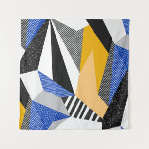 Memphis Style: Creative Geometric Collage. Wandteppich