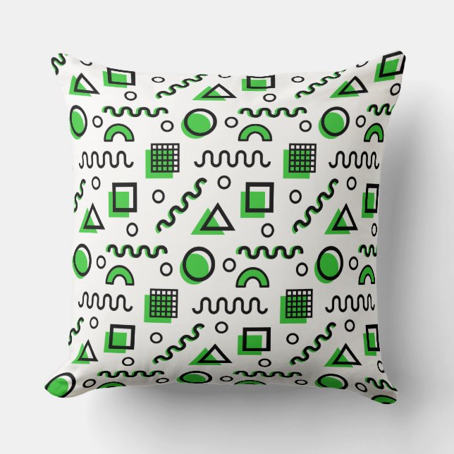 Memphis Style Geometric Pattern 110719 - Green Kissen (Vorderseite)