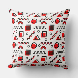 Memphis Style Geometric Pattern 110719 - Rot Kissen