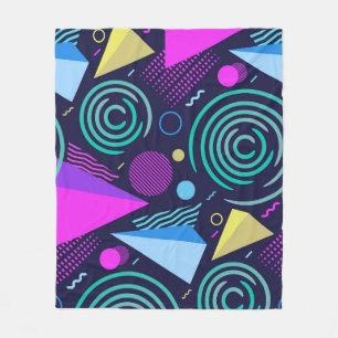 Memphis Style Geometric Shapes Fleecedecke