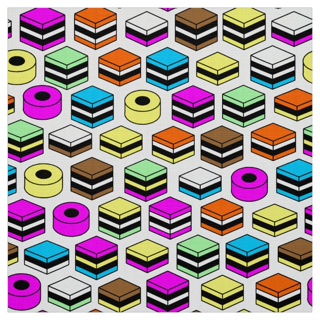 Memphis Style Licorice Allsorts-Muster Stoff (Muster)