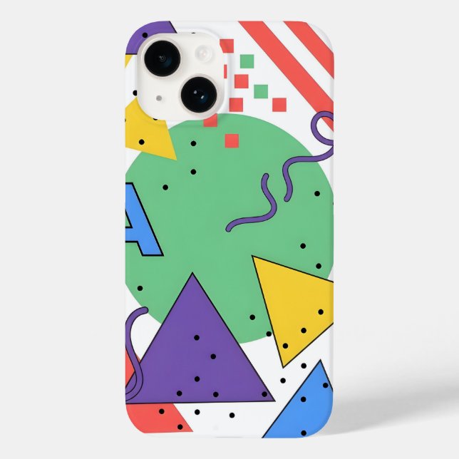 Memphis Style Phone Case Dopamin Dekor Fette Geome (Rückseite)