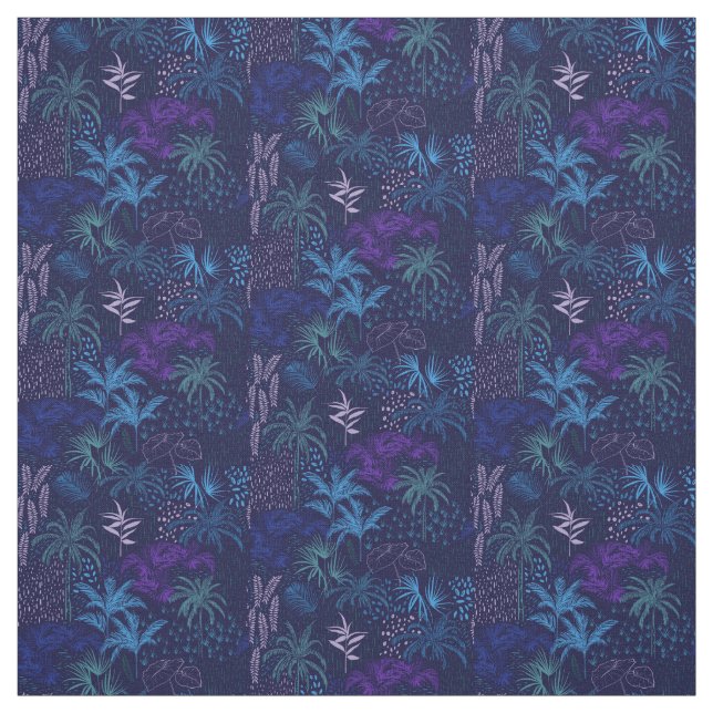 Memphis Style Tropical Ferns Palm Foliage Stoff (Muster)