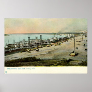 Memphis Tennessee, Boote auf einem Wharf 1906 Vint Poster