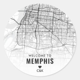 Memphis, Tennessee City Map | Begrüßung Runder Aufkleber