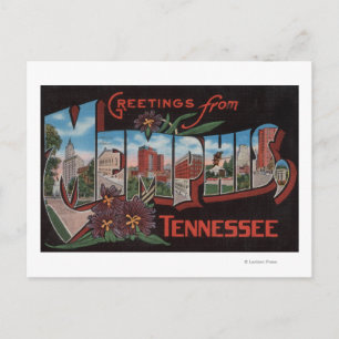 Memphis, Tennessee - Große Buchstabenszenen Postkarte
