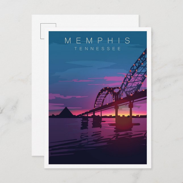 Memphis Tennessee Kunstvoll wandern im Vintage Postkarte (Vorne/Hinten)
