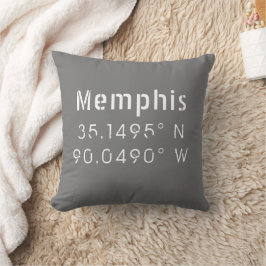 Memphis Tennessee Länge Breitengradkissen Kissen