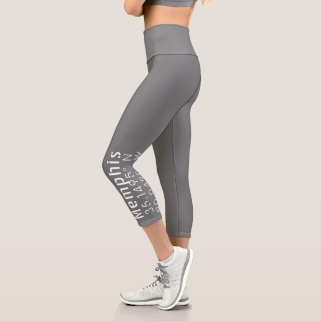 Memphis Tennessee Längengrad Latitude Capri Leggings (Links)