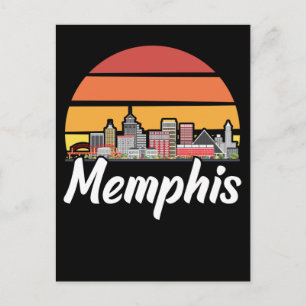 Memphis Tennessee Retro City Skyline Postkarte