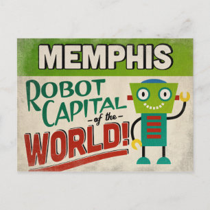 Memphis Tennessee Robot - Funny Vintag Postkarte