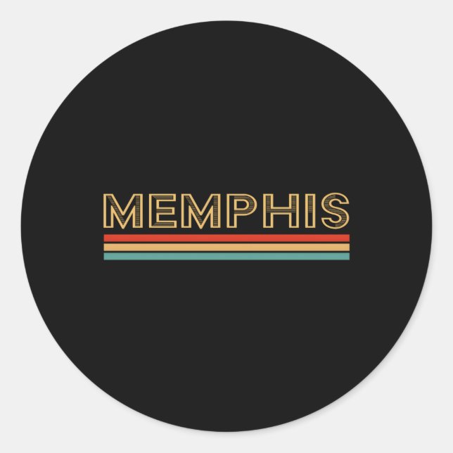 Memphis Tennessee Runder Aufkleber (Vorderseite)