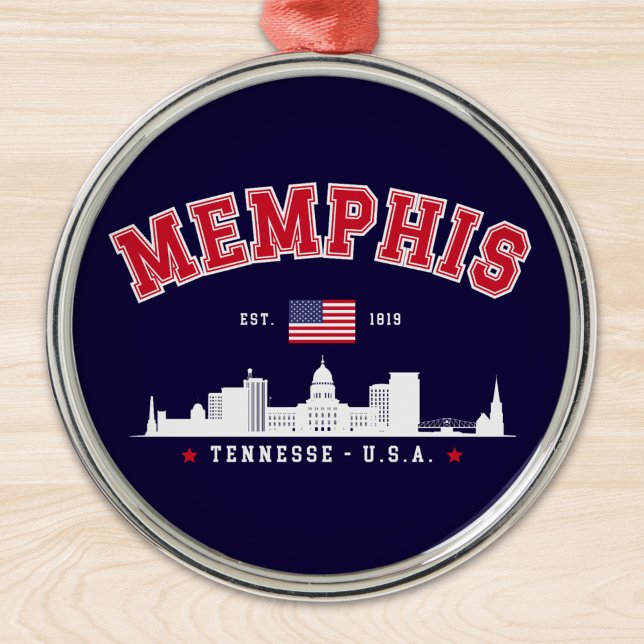 "Memphis Tennessee – Skyline City Ornament Aus Metall (Von Creator hochgeladen)