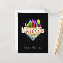 Memphis Tennessee United Staaten Retro Skyline Feiertagspostkarte