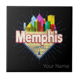Memphis Tennessee United Staaten Retro Skyline Fliese
