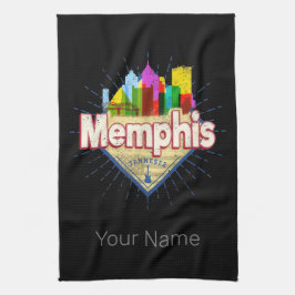 Memphis Tennessee United Staaten Retro Skyline Geschirrtuch