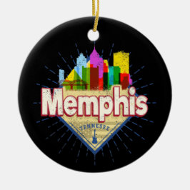 Memphis Tennessee United Staaten Retro Skyline Keramik Ornament