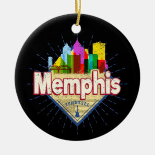 Memphis Tennessee United Staaten Retro Skyline Keramik Ornament