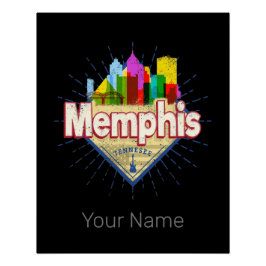 Memphis Tennessee United Staaten Retro Skyline Poster