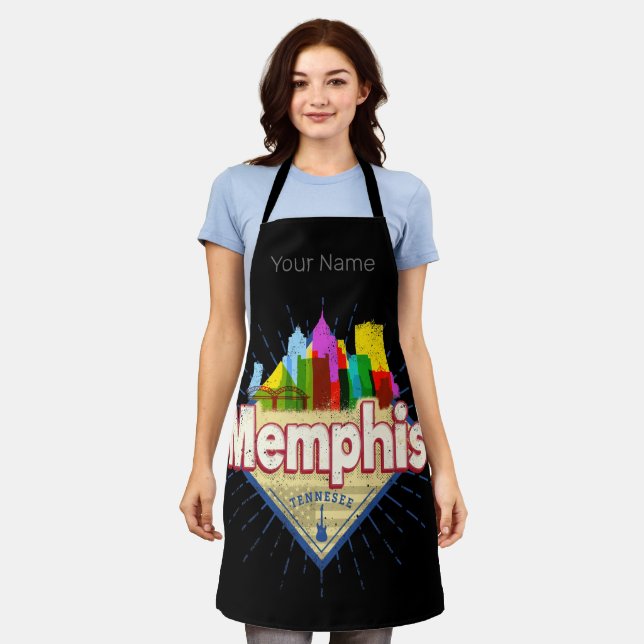 Memphis Tennessee United Staaten Retro Skyline Schürze (Getragen)