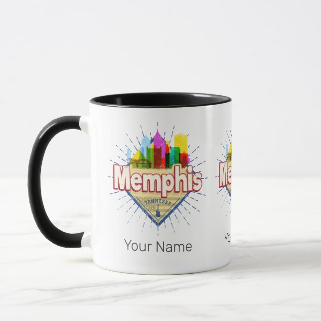 Memphis Tennessee United Staaten Retro Skyline Tasse (Links)