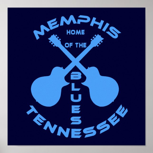 Memphis, Tennessee Zuhause der Blues Poster (Vorne)