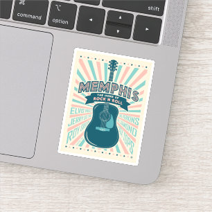 Memphis, TN: Gitarrenserie   Rock-N-Roll Aufkleber