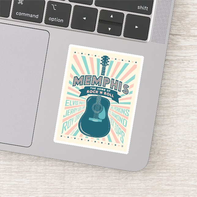 Memphis, TN: Gitarrenserie | Rock-N-Roll Aufkleber (Detail)