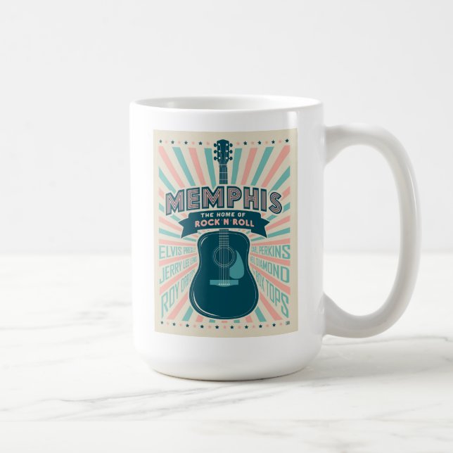Memphis, TN: Gitarrenserie | Rock-N-Roll Kaffeetasse (Rechts)