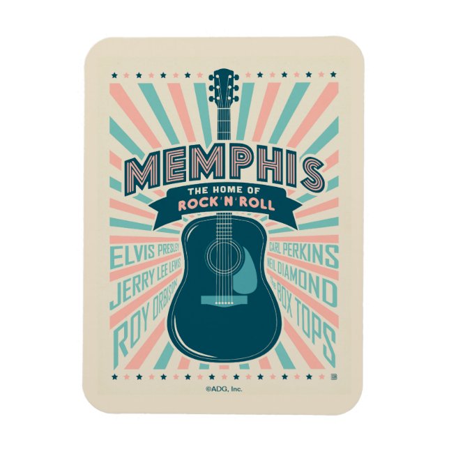 Memphis, TN: Gitarrenserie | Rock-N-Roll Magnet (Vertikal)