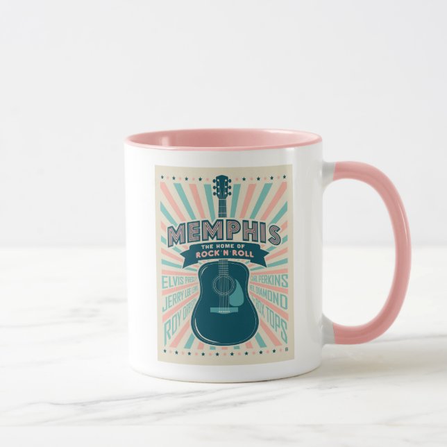 Memphis, TN: Gitarrenserie | Rock-N-Roll Tasse (Rechts)