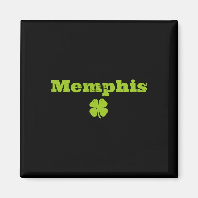 Memphis Tn Irischer Stolz Shamrock Bild St Patrick Magnet (Vorne)