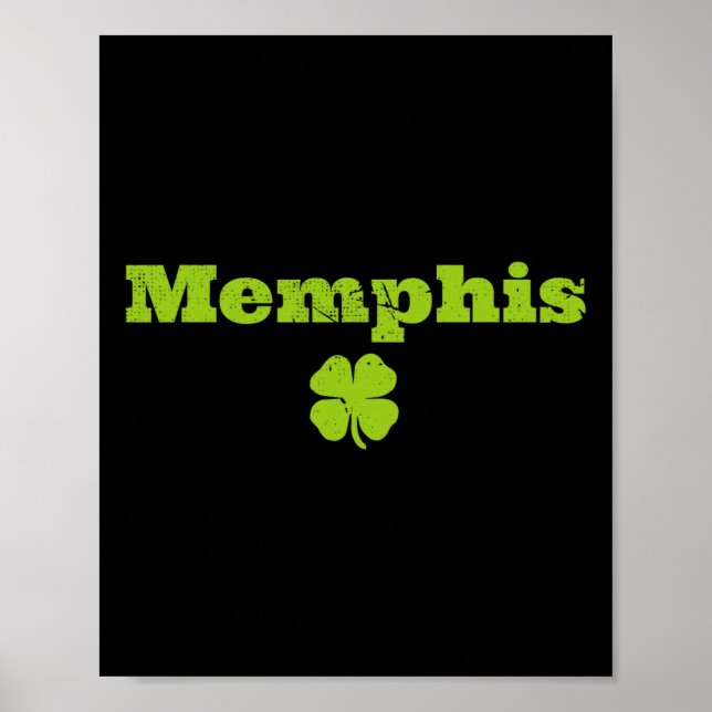 Memphis Tn Irischer Stolz Shamrock Bild St Patrick Poster (Vorne)