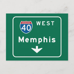 Memphis, TN Road Sign Postkarte