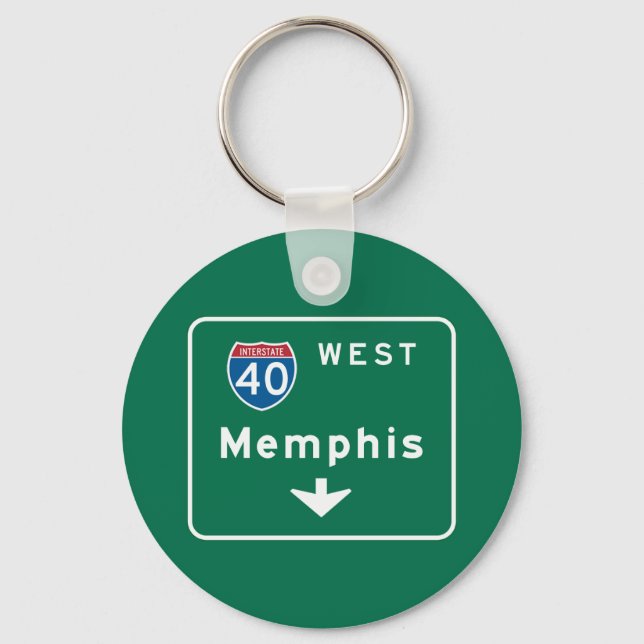 Memphis, TN Road Sign Schlüsselanhänger (Vorderseite)