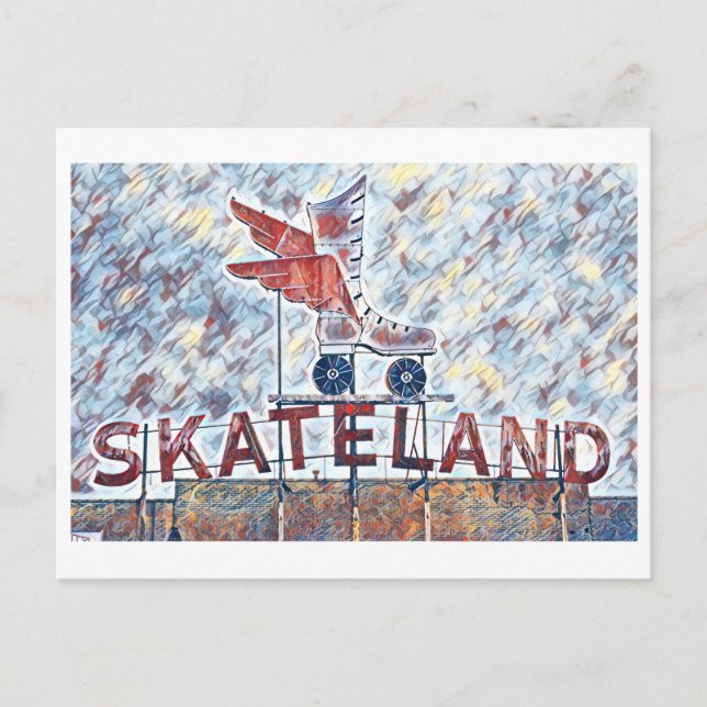 Memphis, TN Skateland-Zeichenmalerei Postkarte (Vorderseite)
