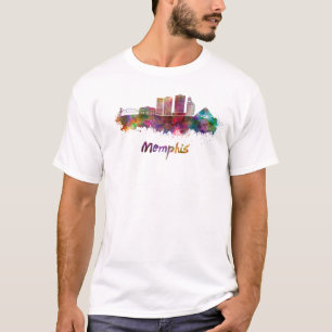 Memphis V2 skyline im Watercolor T-Shirt