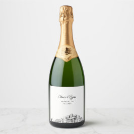 Memphis Wedding Personalisiert Champagne Label