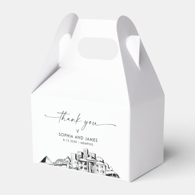 Memphis Wedding Personalisiert Favor Box Geschenkschachtel (Vorderseite)