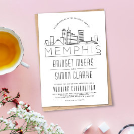 Memphis Wedding | Stilisierte Skyline-Einladung Einladung