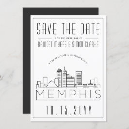 Memphis Wedding | Stilisierte Skyline Save the Dat Einladung