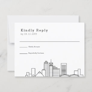 Memphis Wedding Stilisierte Skyline-UAWG RSVP Karte