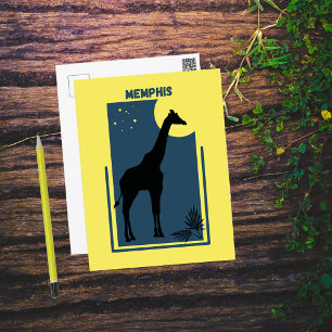 Memphis Zoo Tennessee Vintage Giraffe Postkarte