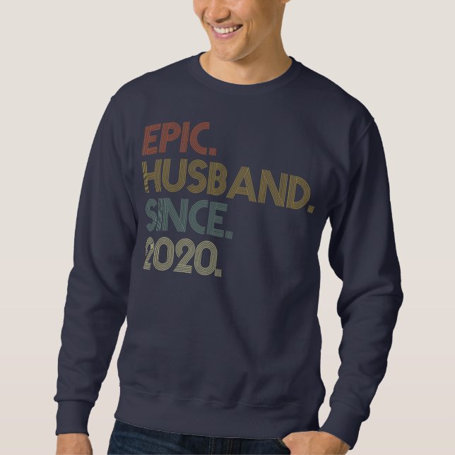 Men 2nd Wedding Anniversary s Epic Husband Since Sweatshirt (Vorderseite)